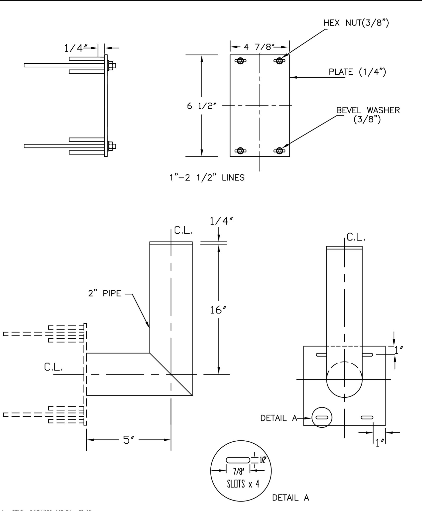 IS-590 U-BOLT MOUNT FOR 1-1/2″ DIA. LINE