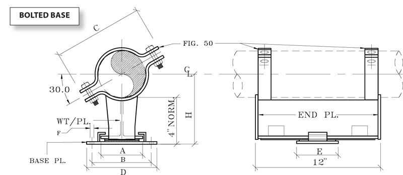 Fig. 1200: Bolt Cradle Support With Guide &Amp; Slide Plate (Bolted Base)