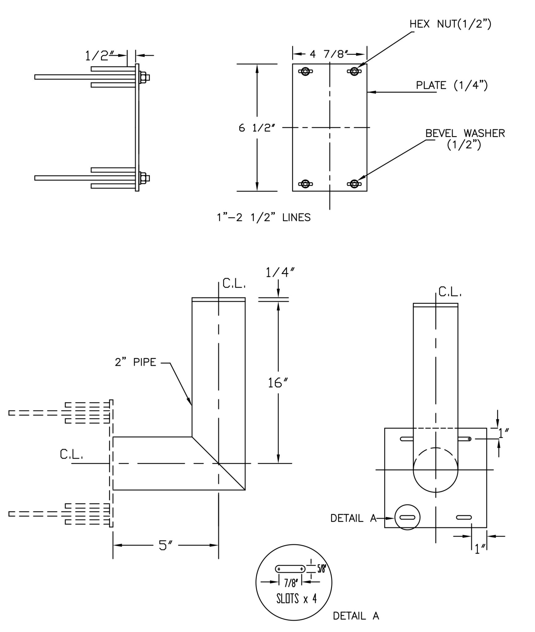 IS-590 U-BOLT MOUNT FOR 2-1/2″ DIA. LINE