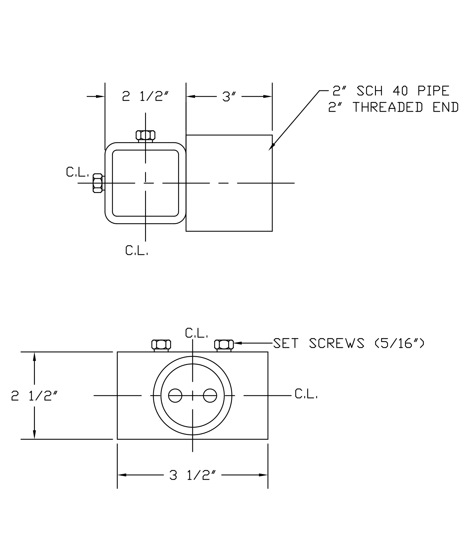 IS-720 (2 1/2″ SQ. LEG / 2″ PIPE)